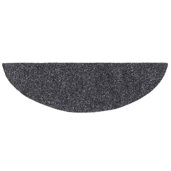 vidaXL Trappstegsmattor självhäftande 15 st brodyr 56x17x3 cm mörkgrå grå