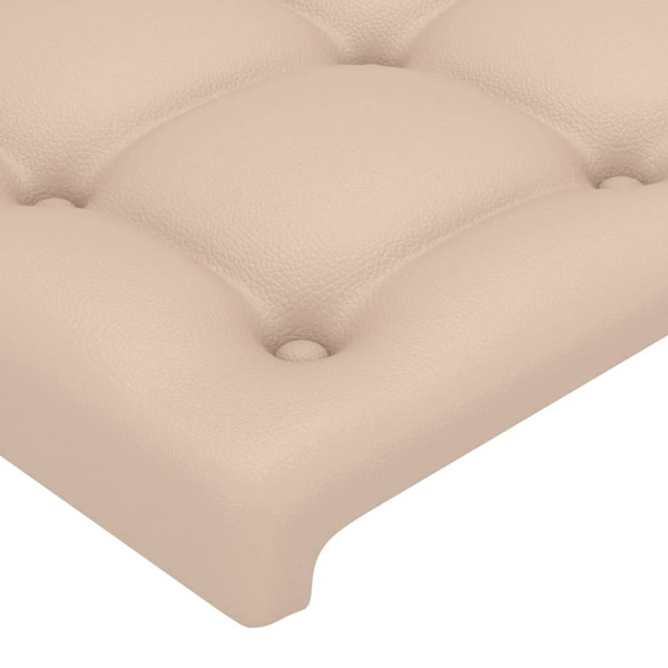 vidaXL Sänggavel LED cappuccino 80x5x118/128 cm konstläder Brun