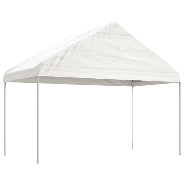 vidaXL Paviljong med tak vit 20,07x4,08x3,22 m polyeten Vit