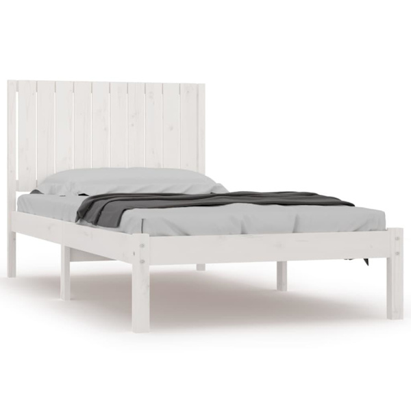 vidaXL Sängram vit massiv furu 100x200 cm Vit