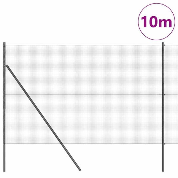 vidaXL Utomhus Svetsat Trådstängsel Markfäste 10 x 1,5 m Grå Mesh Grå
