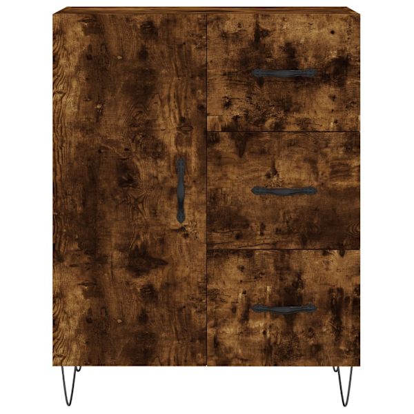 vidaXL Högskåp rökfärgad ek 69,5x34x180 cm konstruerat trä Brun
