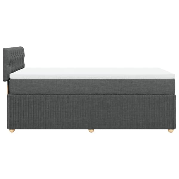 vidaXL Ramsäng med madrass mörkgrå 90x200 cm tyg Grå