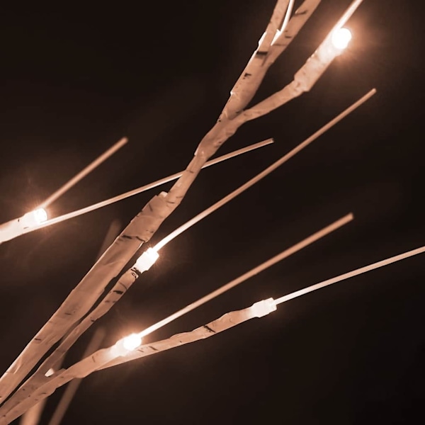 vidaXL Björkträd med LED varmvit 240 LEDs 300 cm Vit