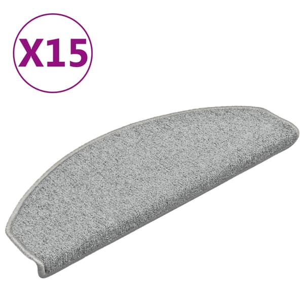 vidaXL Trappstegsmattor 15 st ljusgrå 65x24x4 cm grå