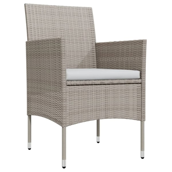 vidaXL Matgrupp för trädgården med dynor 5 delar beige och svart Beige