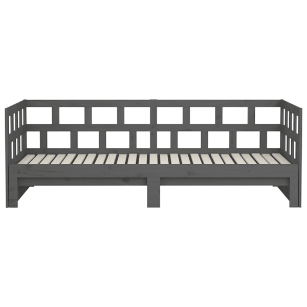 vidaXL Bäddsoffa grå massiv furu 2x(90x200) cm Grå