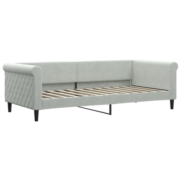 vidaXL Dagbädd utdragbar ljusgrå 90x200 cm sammet Grå