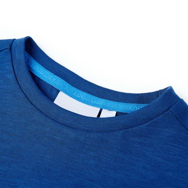 vidaXL T-shirt för barn mörkgrå 116 Blå