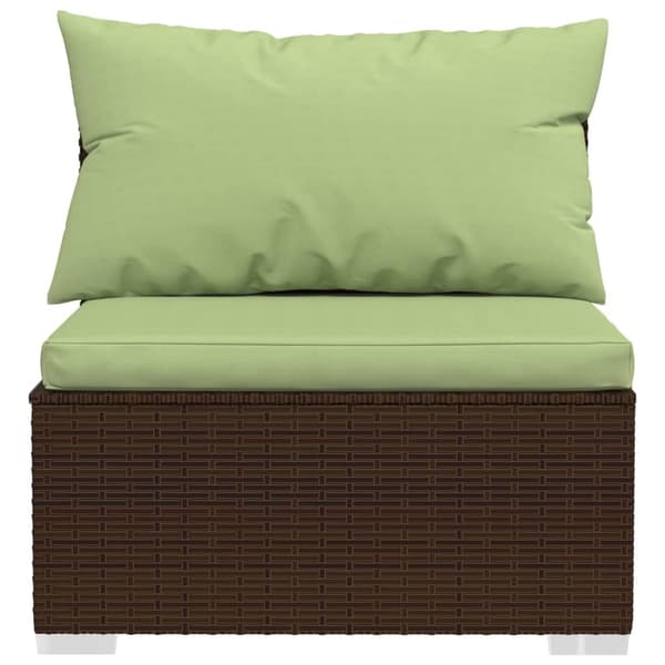 vidaXL Soffa 4-sits med dynor konstrotting brun Brun