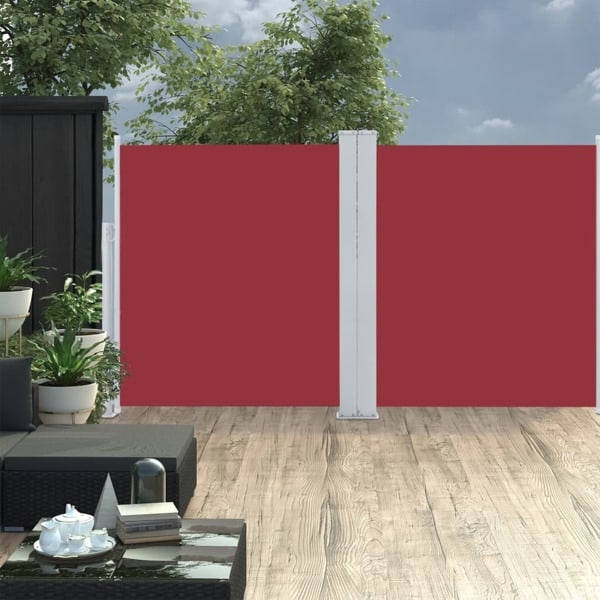 vidaXL Infällbar sidomarkis 170x600 cm röd Röd