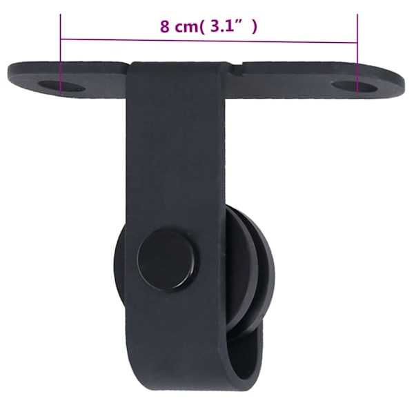 vidaXL Mini skjutdörrsbeslag för skåp kolstål 122 cm Svart