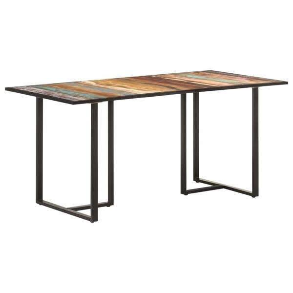 vidaXL Matbord 160 cm massivt återvunnet trä Brun