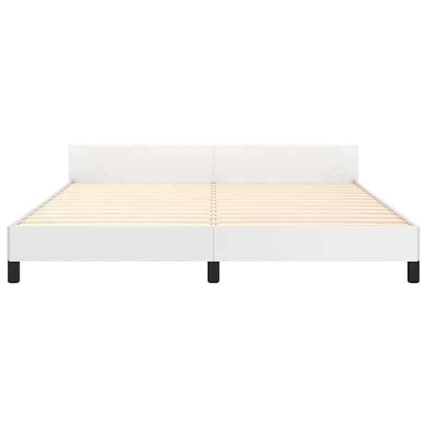vidaXL Sängram med huvudgavel vit 160x200 cm konstläder Vit