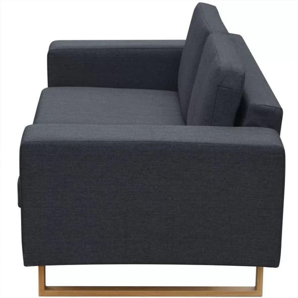 vidaXL Set med 2-sits- och 3-sitssoffa mörkgrå grå