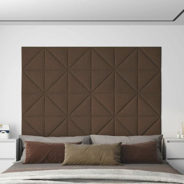 vidaXL Väggpaneler 12 st brun 30x30 cm tyg 0,54 m² Brun