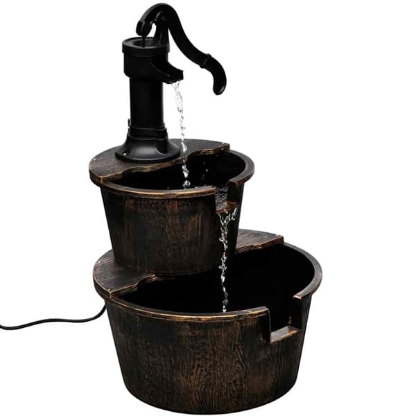 vidaXL Fontän brunn Brun