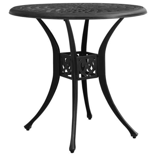 vidaXL Trädgårdsbord svart 78x78x72 cm gjuten aluminium Svart