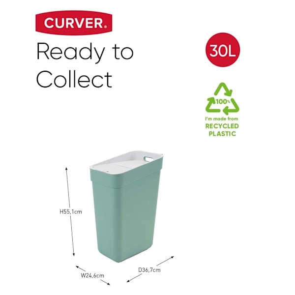 Curver Soptunna Ready to Collect 30L mintgrön Grön