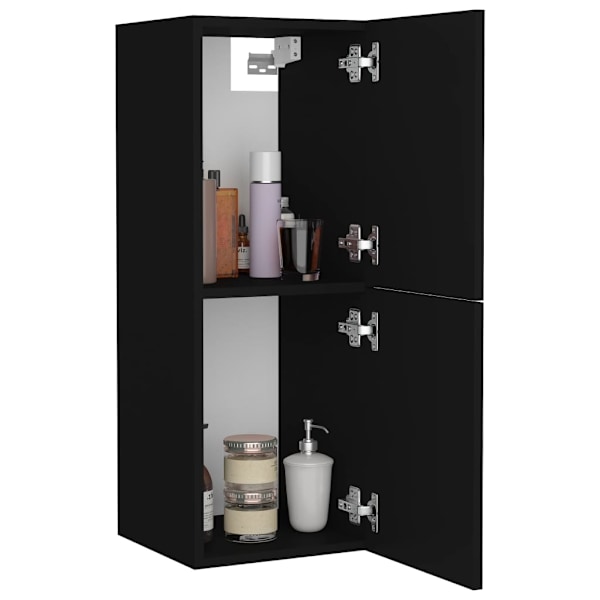 vidaXL Badrumsskåp svart 30x30x80 cm konstruerat trä Svart