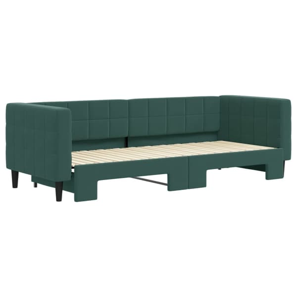 vidaXL Dagbädd utdragbar mörkgrön 80x200 cm sammet Grön
