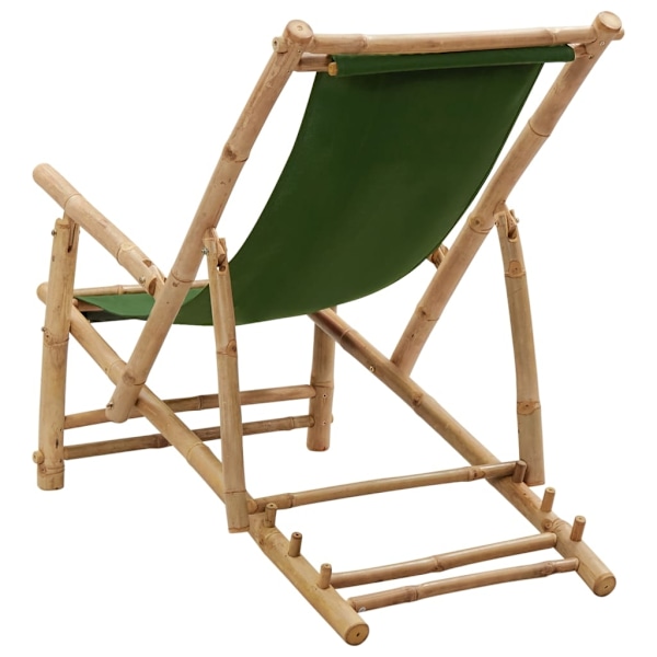 vidaXL Solstol bambu och kanvas grön Grön