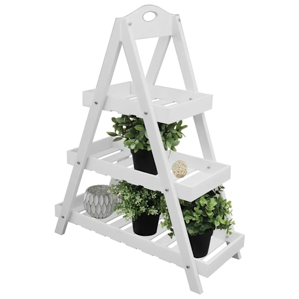 ProGarden Växtställ 3 hyllor MDF vit Vit