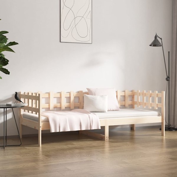 vidaXL Dagbädd 90x200 cm massiv furu Brun