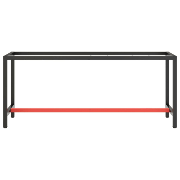 vidaXL Ram för arbetsbänk svart och matt röd 190x50x79 cm metall Svart