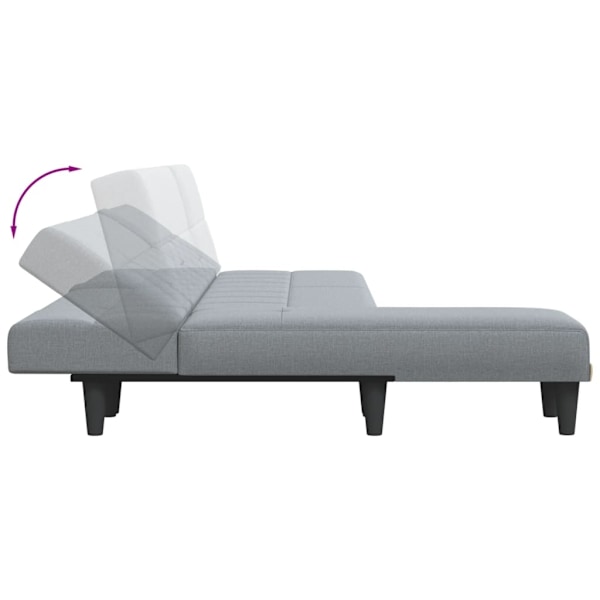 vidaXL L-formad bäddsoffa ljusgrå 255x140x70 cm tyg Grå