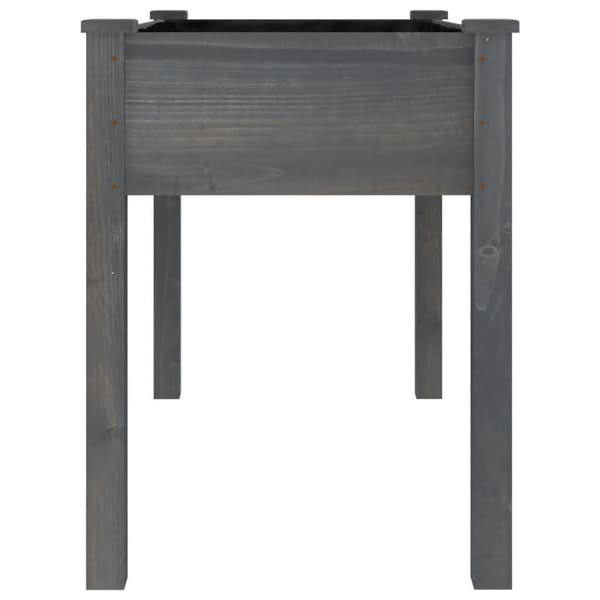 vidaXL Odlingslåda med foder grå 118x59x76 cm massivt granträ Grå