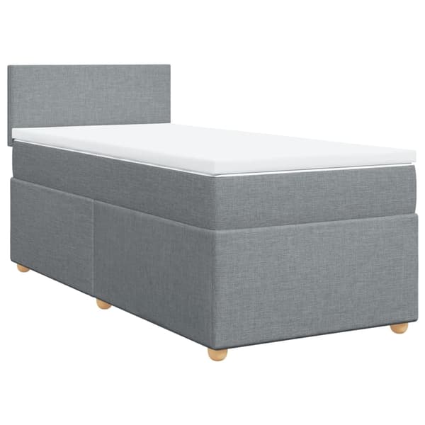 vidaXL Ramsäng med madrass ljusgrå 80x200 cm tyg Grå