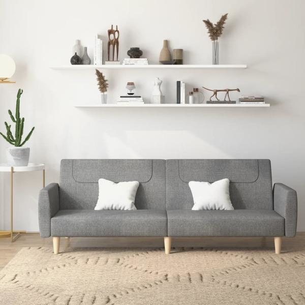 vidaXL Bäddsoffa 2-sits ljusgrå tyg Grå