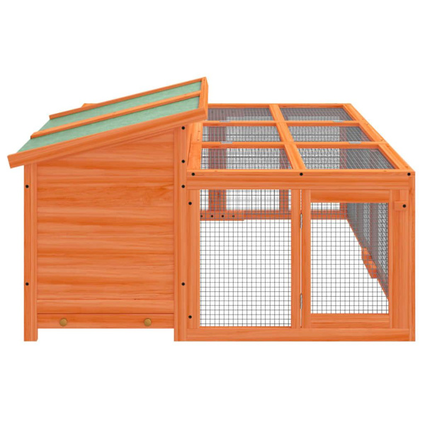 vidaXL Kaninbur brun 144x123x67,5 cm massiv furu Brun