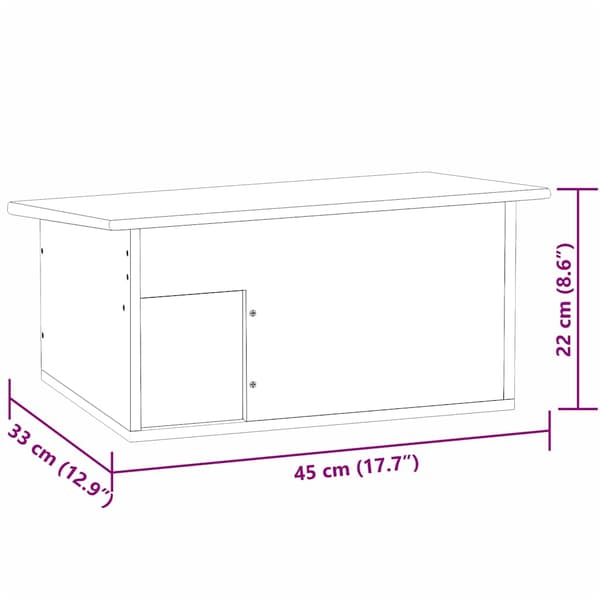 vidaXL Igelkottshus 45 x 33 22 cm trä Beige