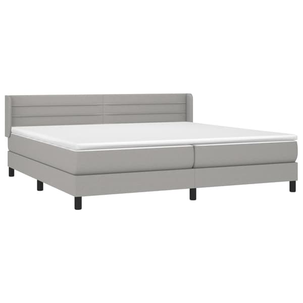vidaXL Ramsäng med madrass ljusgrå 200x200 cm tyg Grå
