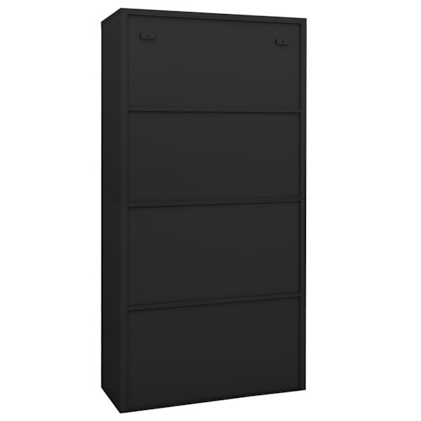 vidaXL Dokumentskåp antracit 90x40x180 cm stål och härdat glas Antracit
