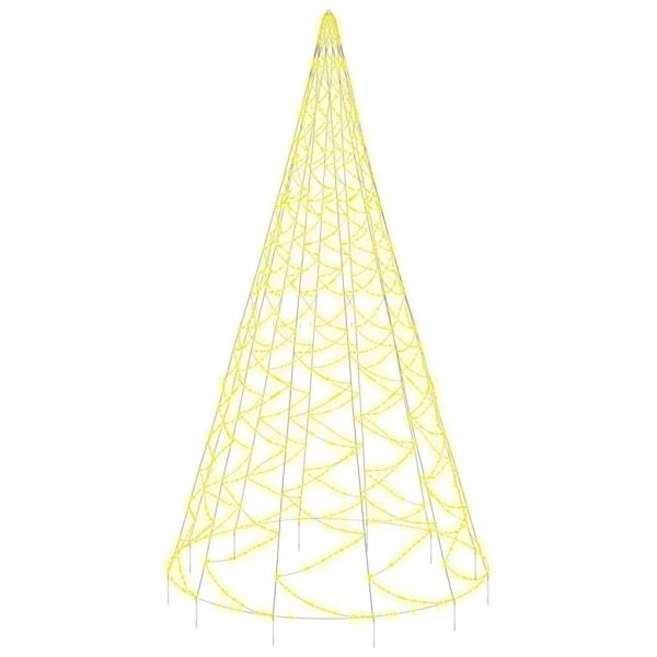 vidaXL Julgran på flaggstång varmvit 3000 LEDs 800 cm Varmvit