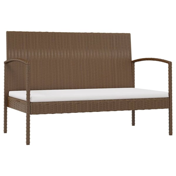 vidaXL Loungegrupp med dynor 16 delar konstrotting brun Brun