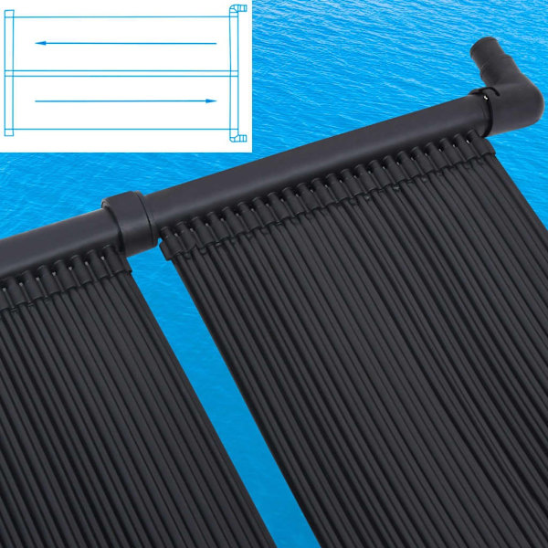 vidaXL Solpanel för pool 80x310 cm Svart