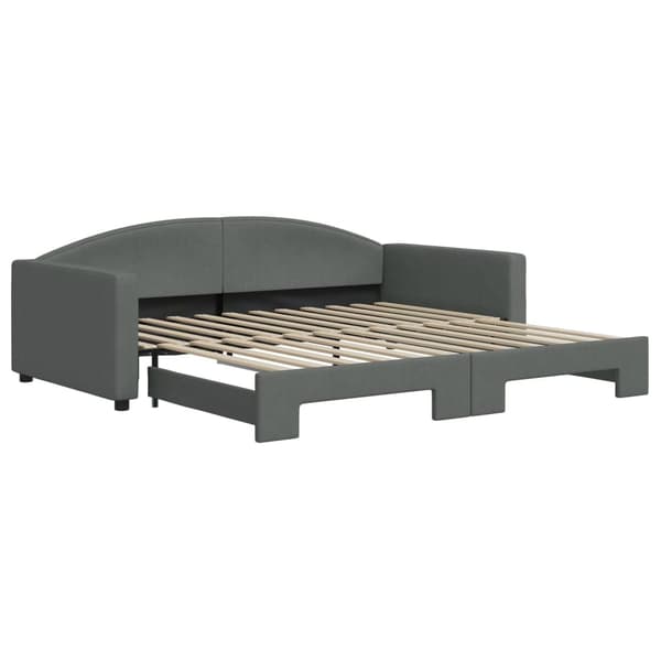 vidaXL Dagbädd utdragbar mörkgrå 100x200 cm tyg Grå