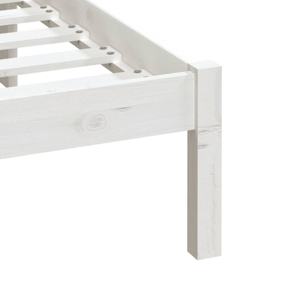 vidaXL Sängram vit massiv furu 200x200 cm Vit