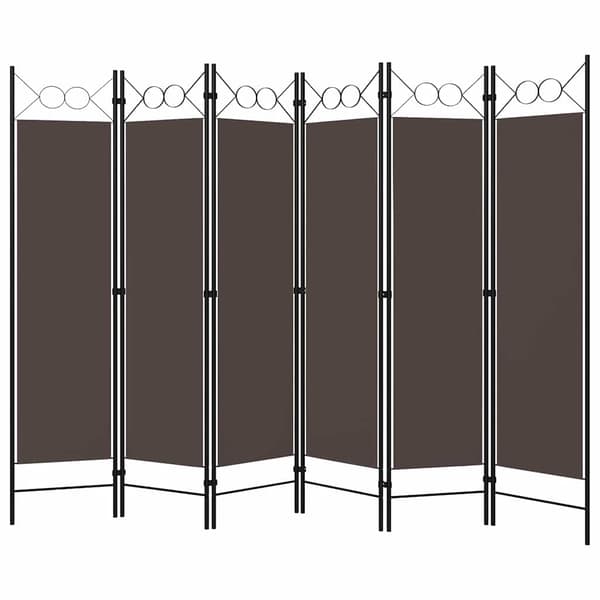 vidaXL Rumsavdelare 6 paneler brun 240x180 cm Brun