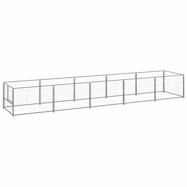 vidaXL Hundgård silver 5 m² stål Silver