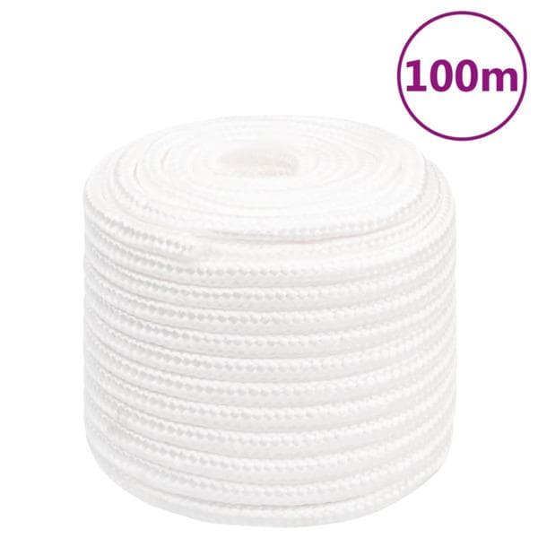 vidaXL Båtlina helvit 18 mm 100 m polypropylen