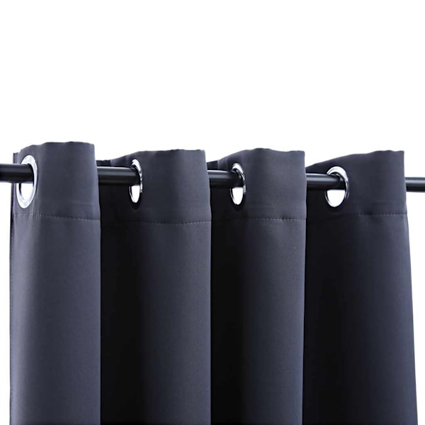 vidaXL Mörkläggningsgardin med metallringar antracit 290x245 cm Antracit