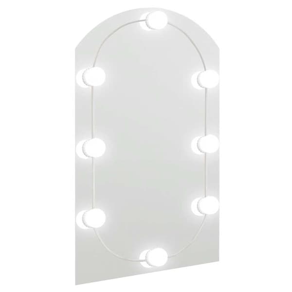 vidaXL Spegel med LED-lampor 60x40 cm glas valvformad Silver