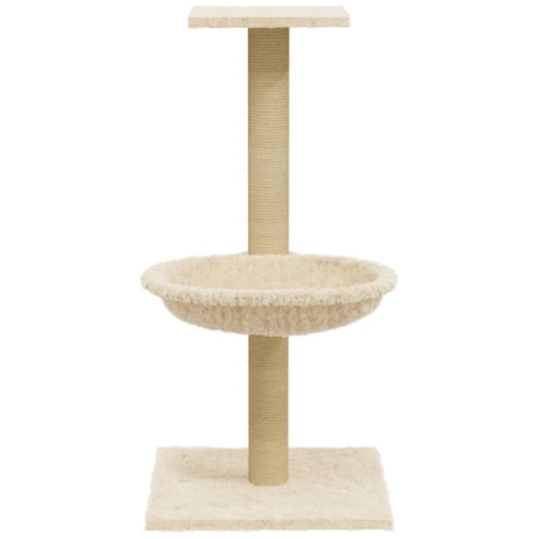 vidaXL Klösträd med klöspelare sisal gräddvit 74 cm Kräm