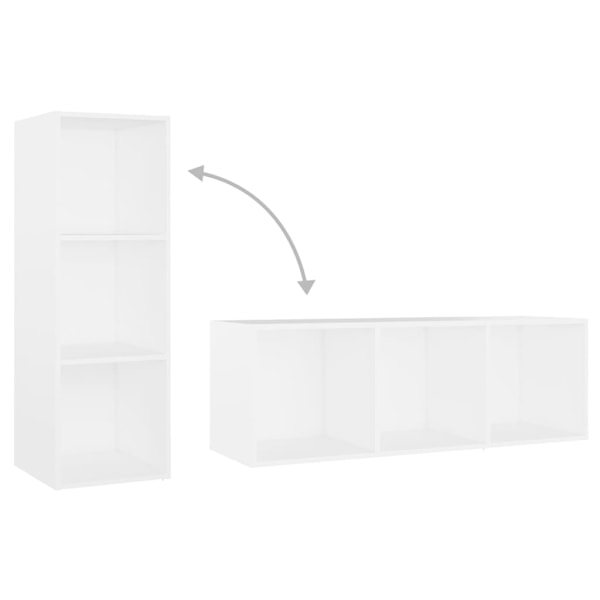 vidaXL TV-skåp 2 st vit 107x35x37 cm konstruerat trä Vit