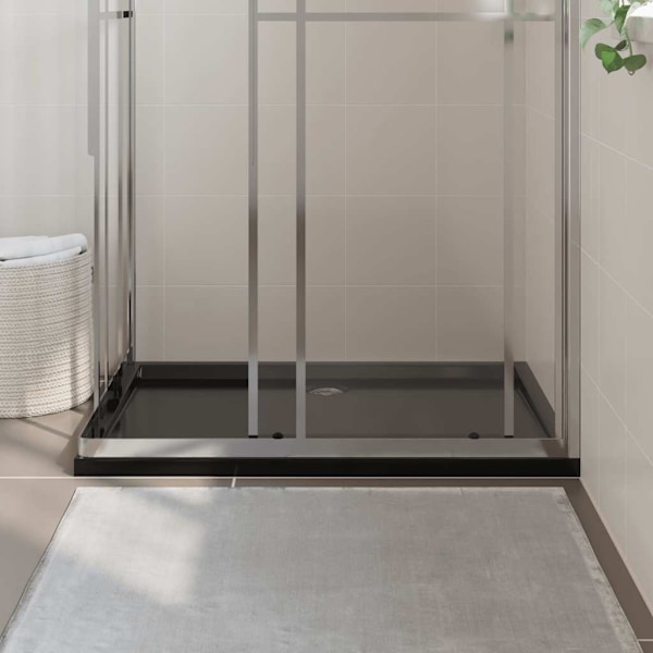 vidaXL Duschkar rektangulärt ABS svart 80x110 cm Svart